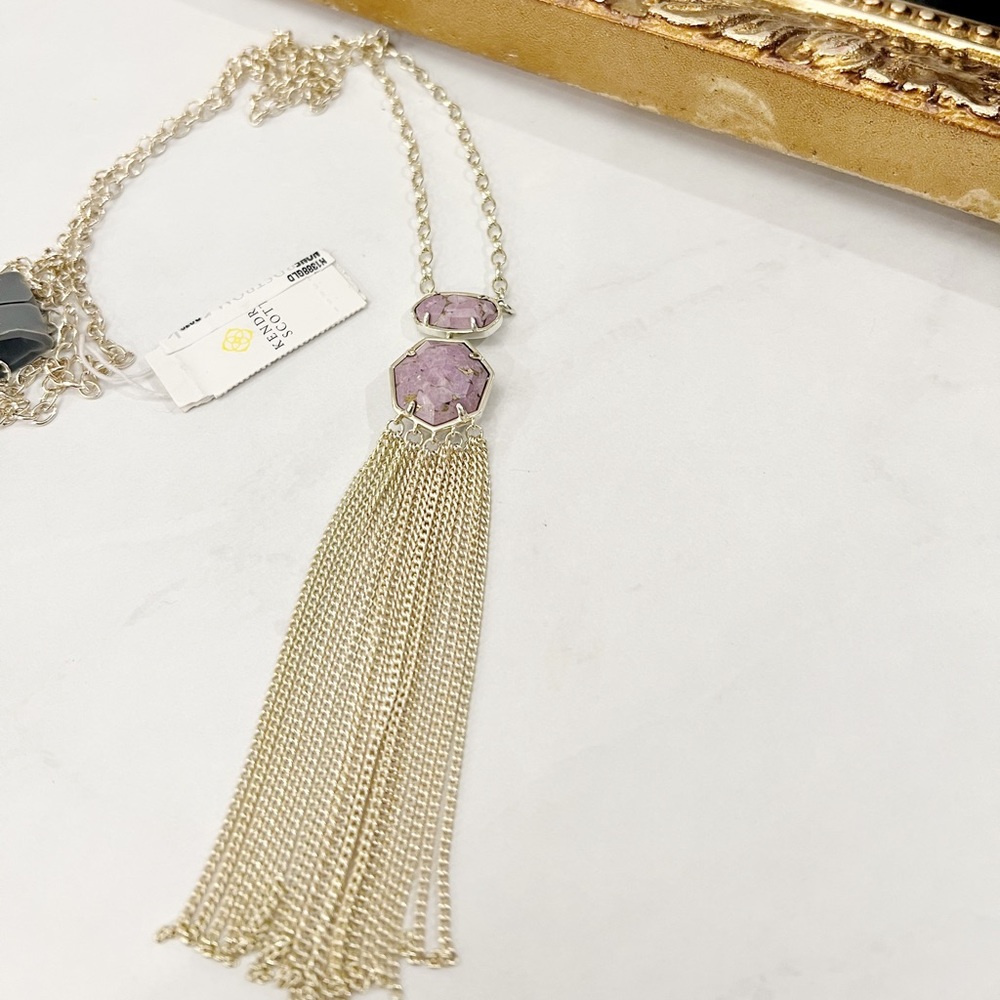 Kendra Scott Tae silver Lilac Magnesite Pendant Necklace NWT